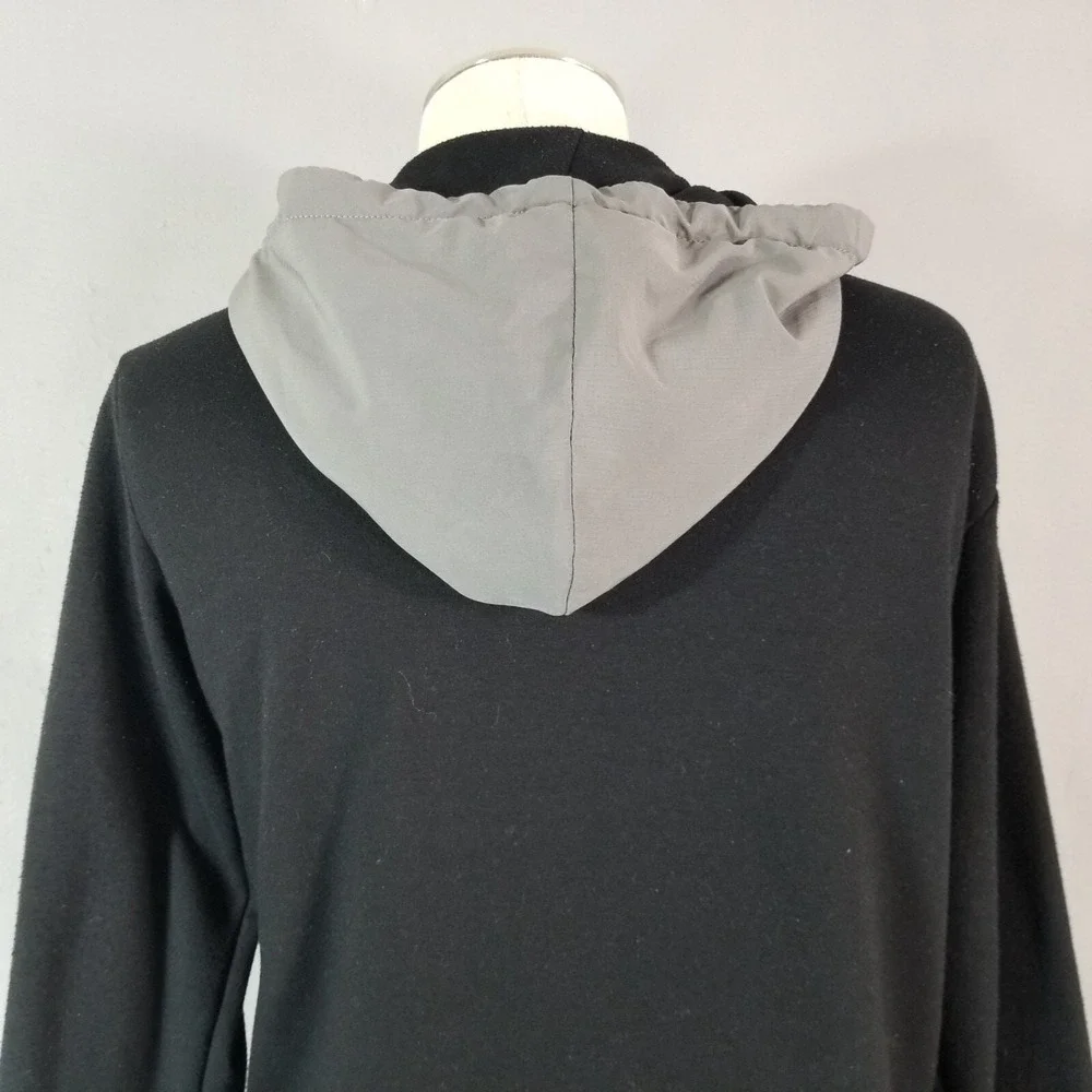 Nike hoodie sweatshirt women's medium gray black full zip flawed